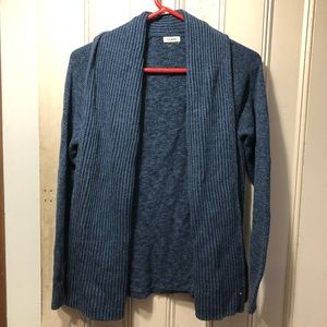 L.L.Bean Blue Shaker Stitch Cardigan